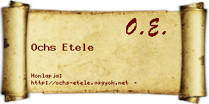 Ochs Etele névjegykártya